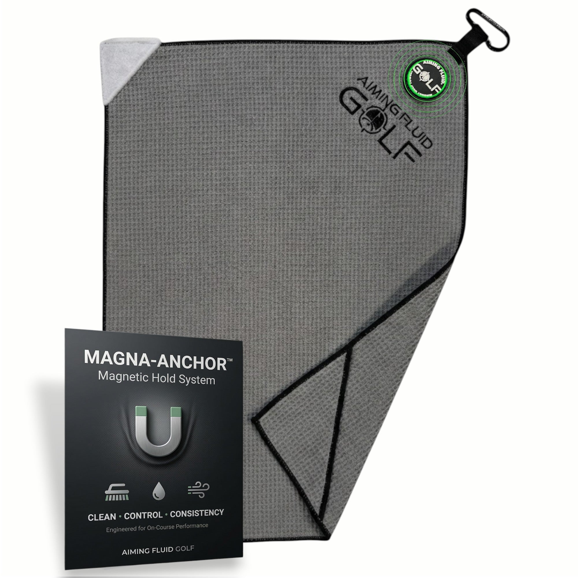 Magna-Anchor™ Magnetic Golf Towel – Stubby (16×24)